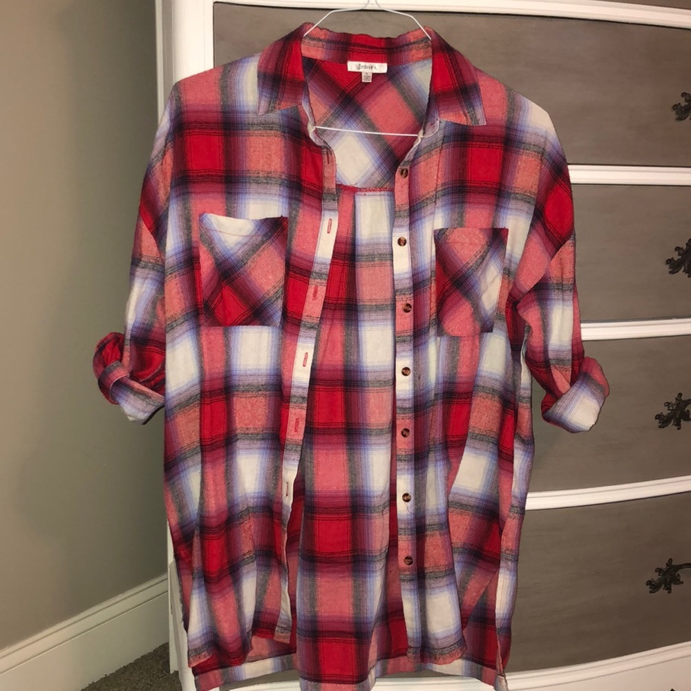Multicolor Button Down Top